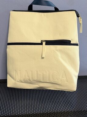Nautica white Backpack Tote with Black Trim